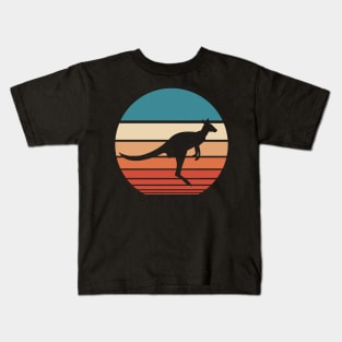 Kangaroo Retro Sunset Kids T-Shirt